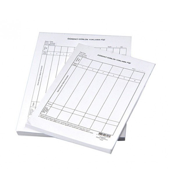 Öğrenci Yoklama Fişi 7 Ders