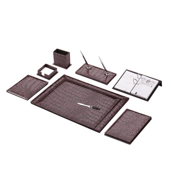 Lüks Çerçeveli Sümen Takımı Krokodil 9 Parça